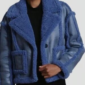 AVEC DE FILLES MIXED BLUE FABRIC JACKET